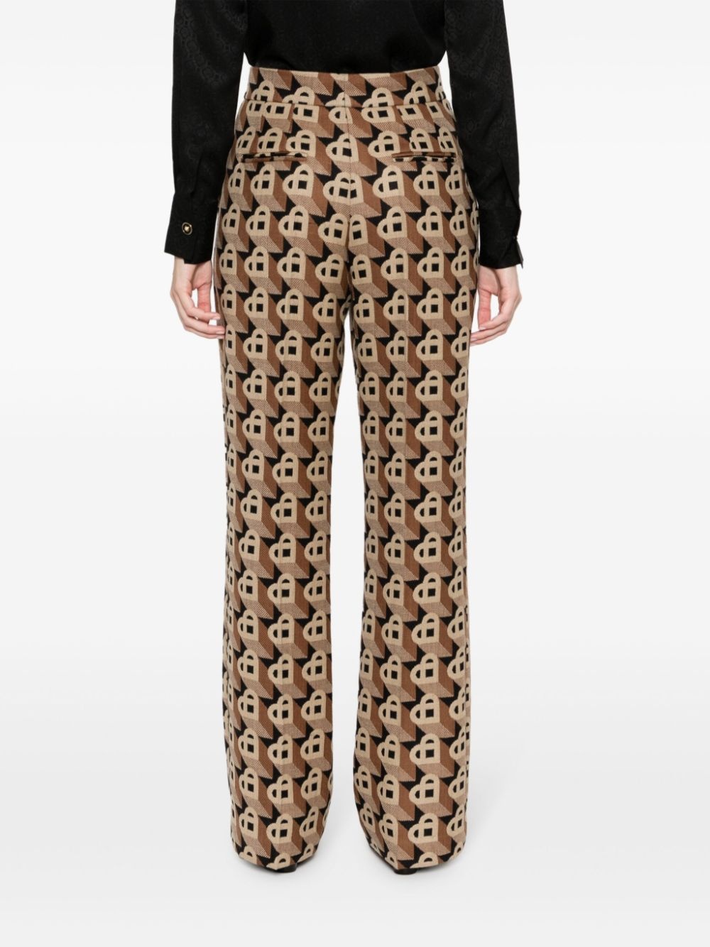 Heart-jacquard virgin-wool trousers - 4