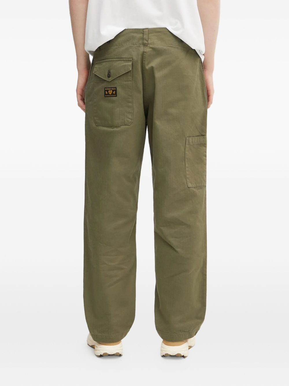 patch-pocket herringbone trousers - 3
