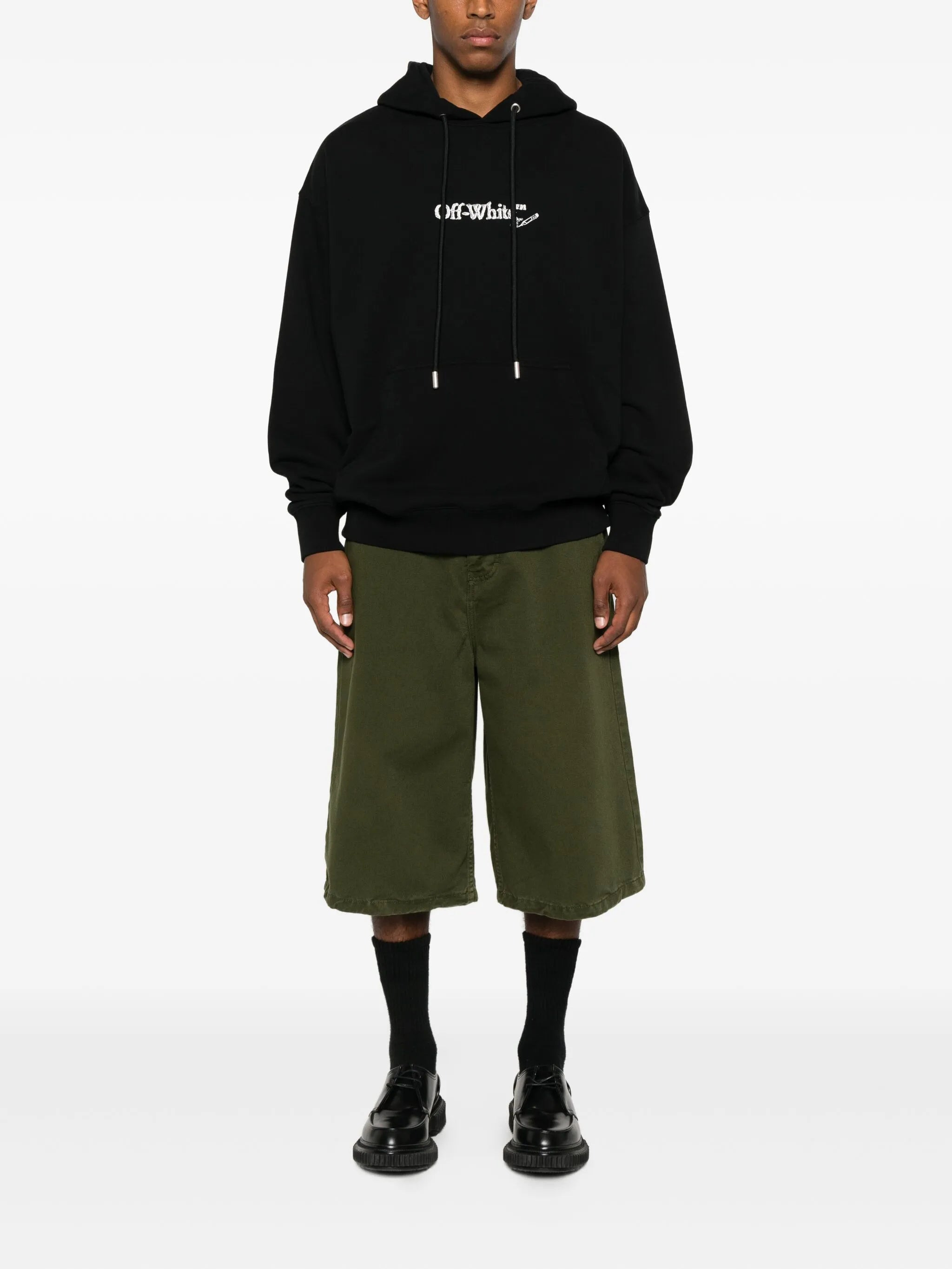 Off-white Logo-embroidered Drawstring Hoodie - 4