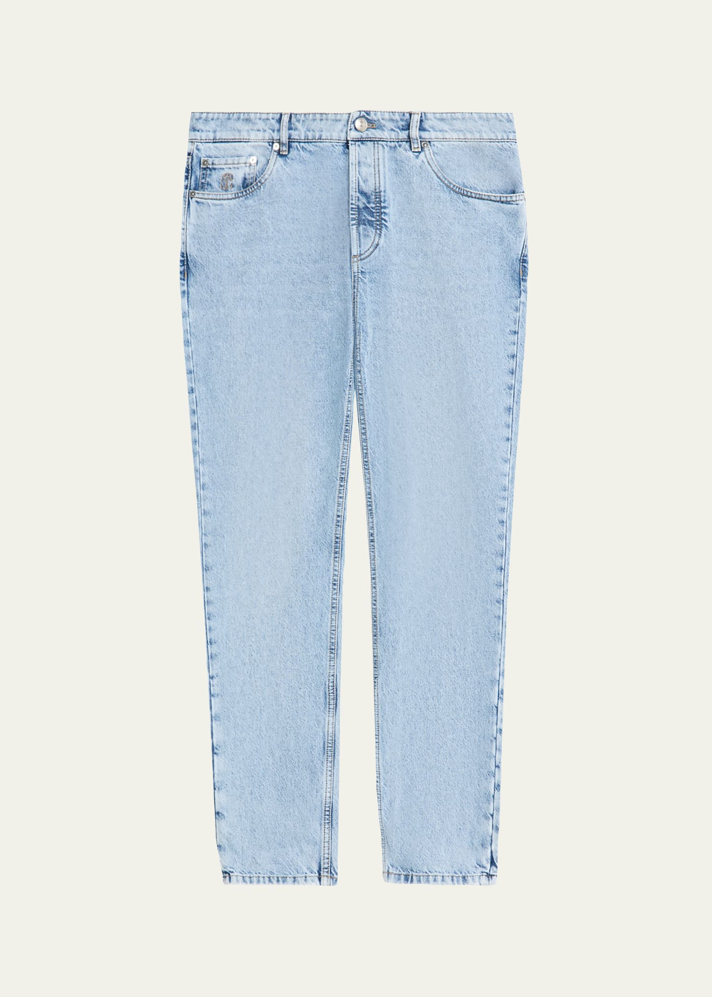 Men's Slim Light-Wash Denim Jeans - 1