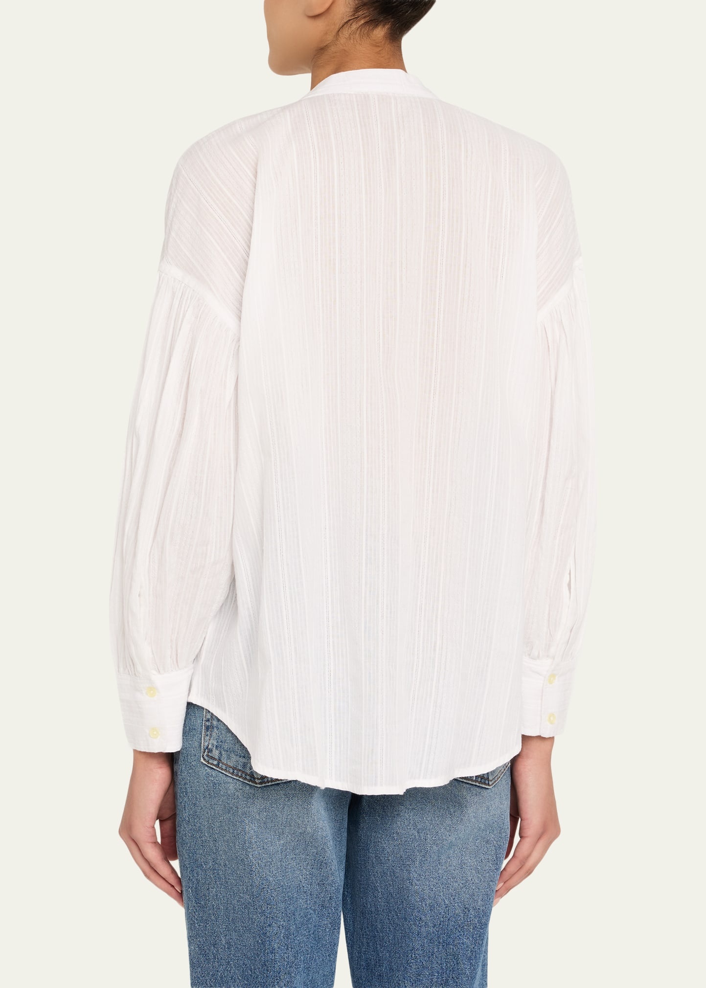 Molly Tie-Neck Textured Stripe Top - 3
