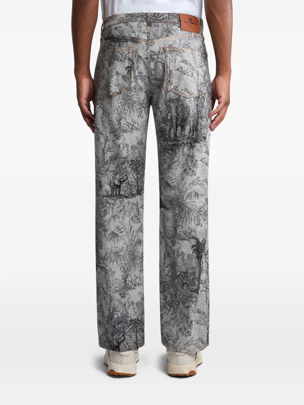 jacquard wide-leg jeans - 4