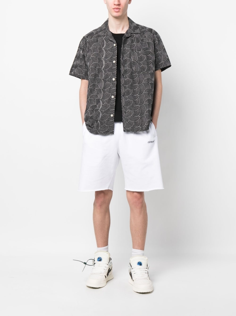 Scribble Diag print track shorts - 2