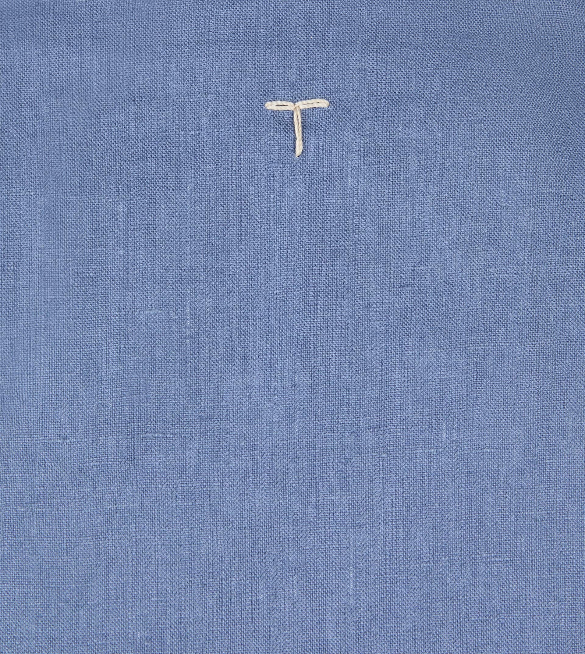 JACKET IN LINEN WITH HOOD - BLUE - 8