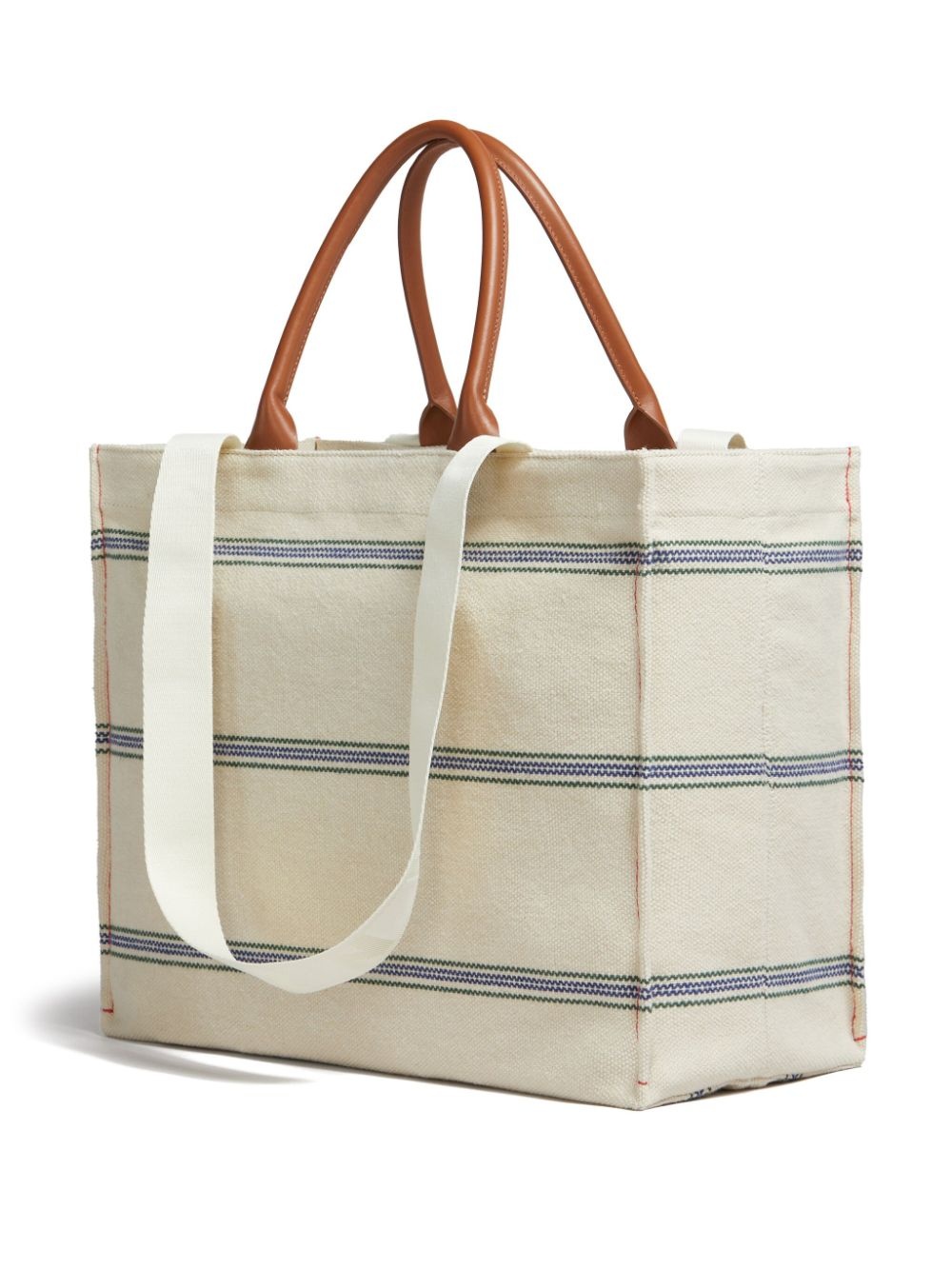 embroidered-logo canvas tote bag - 3