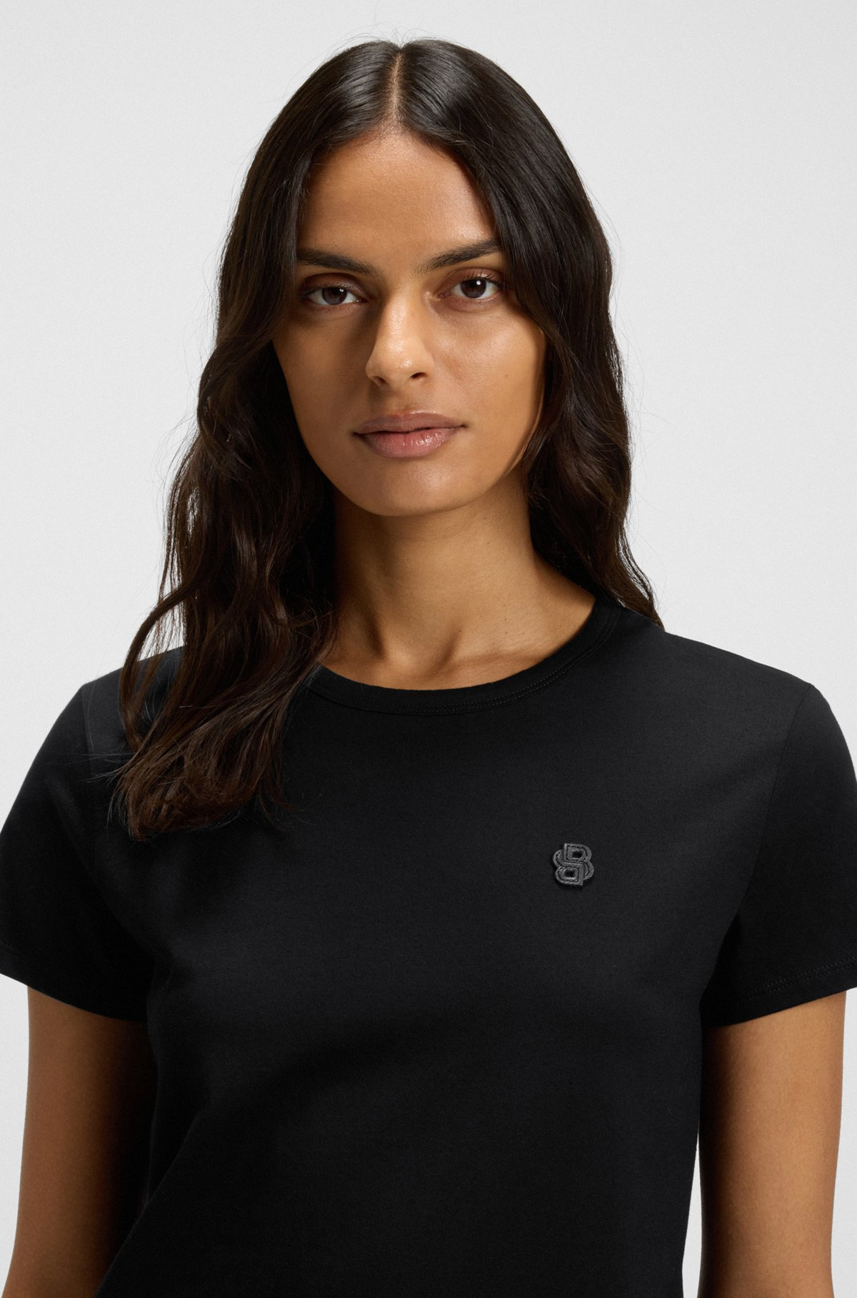 SLIM-FIT MERCERIZED-COTTON T-SHIRT WITH DOUBLE B MONOGRAM - 5