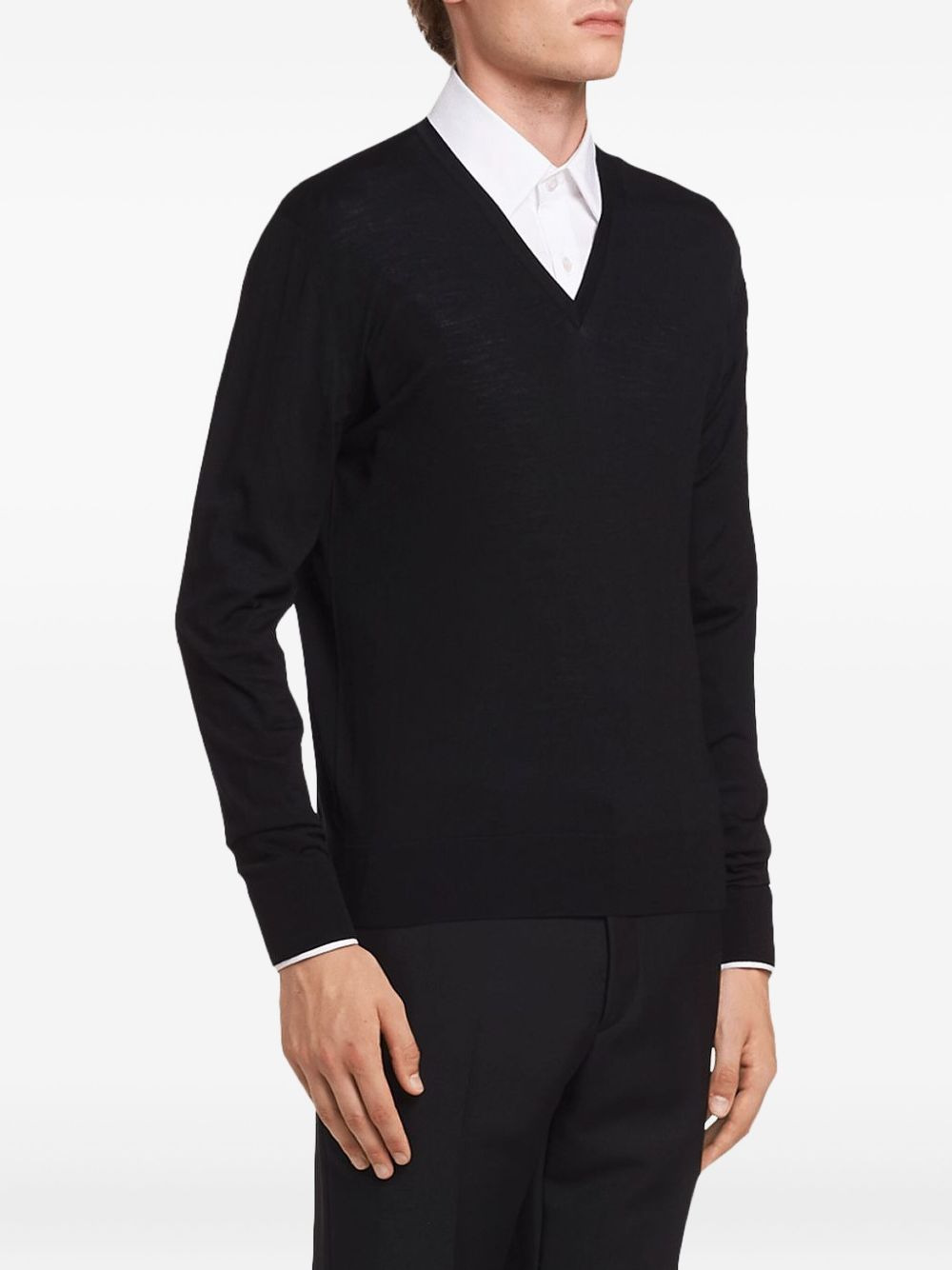 knitted v-neck sweater - 3
