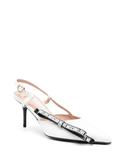 Moschino logo-bow sling back pumps outlook