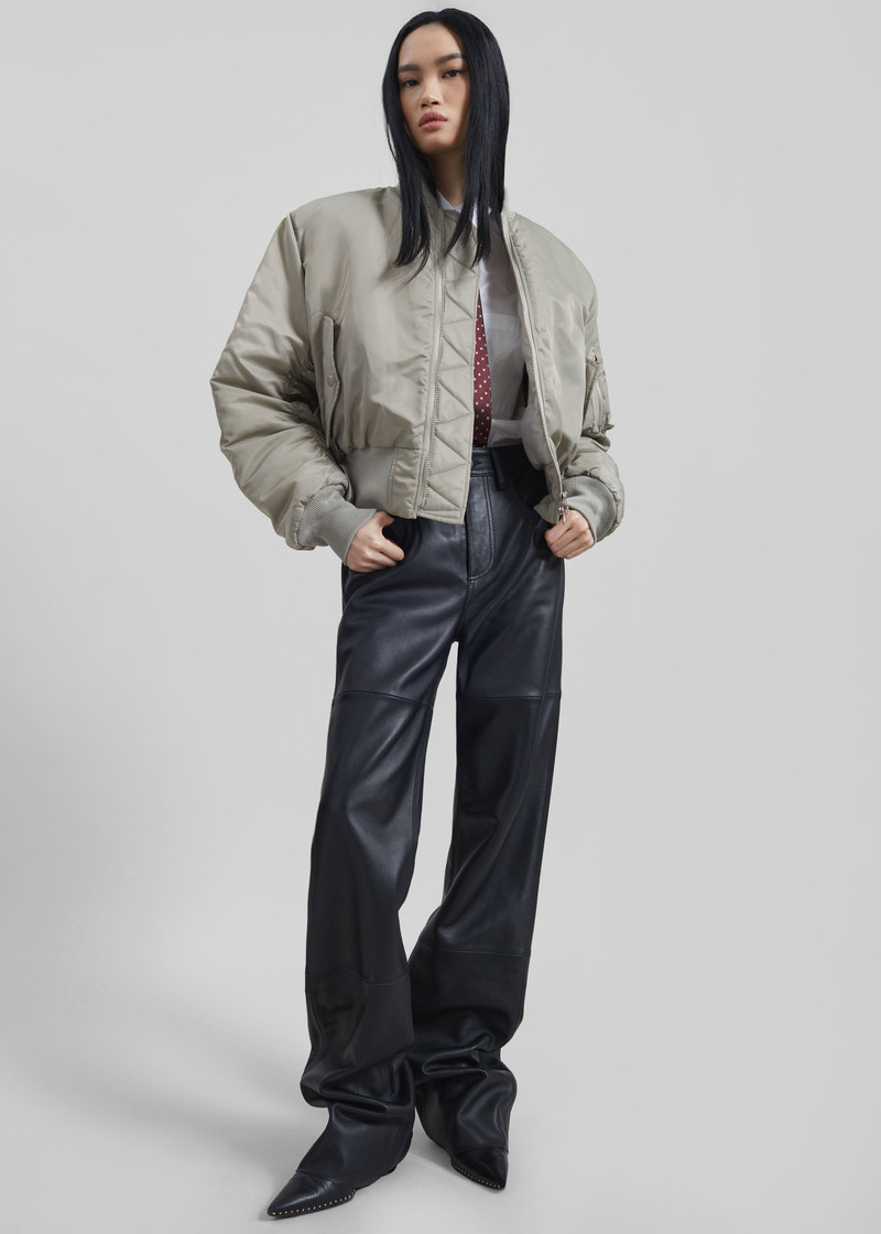 Zernez Cropped Bomber Jacket - Stone 4