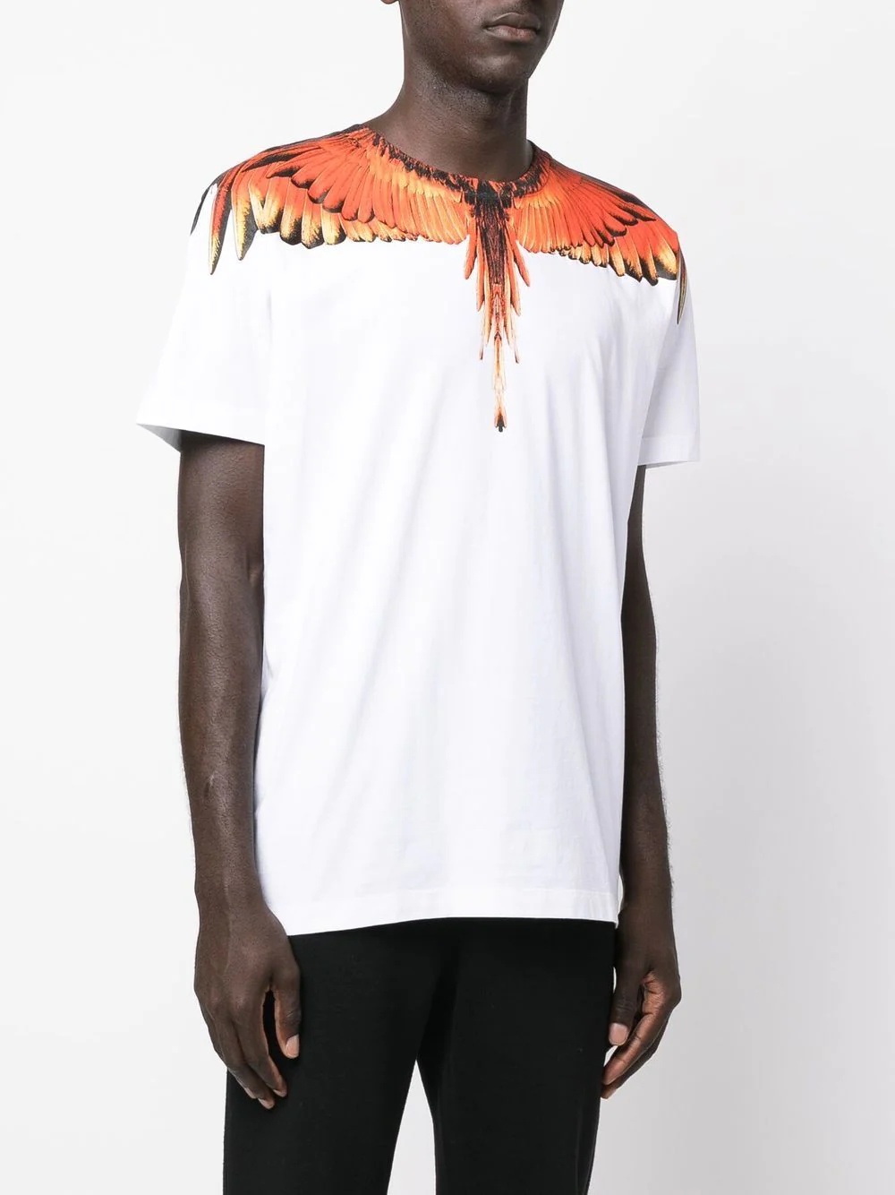 feather-print short-sleeve T-shirt - 3