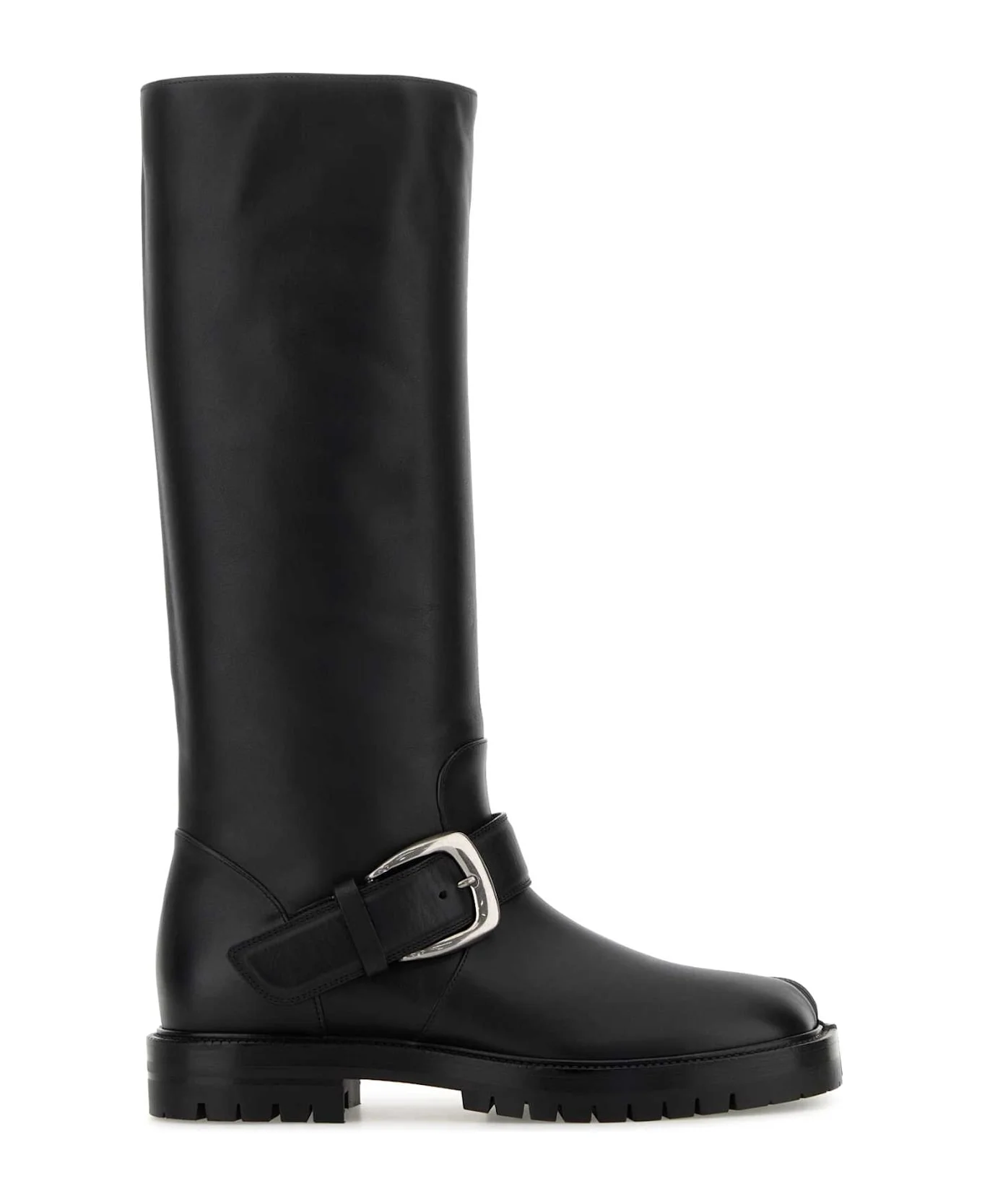 Black Leather Tabi Boots - 1