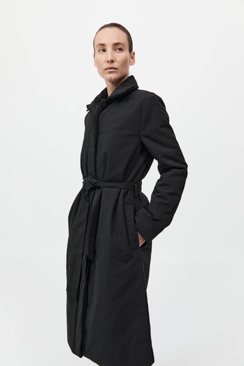 Padded Car Coat - Black - 3