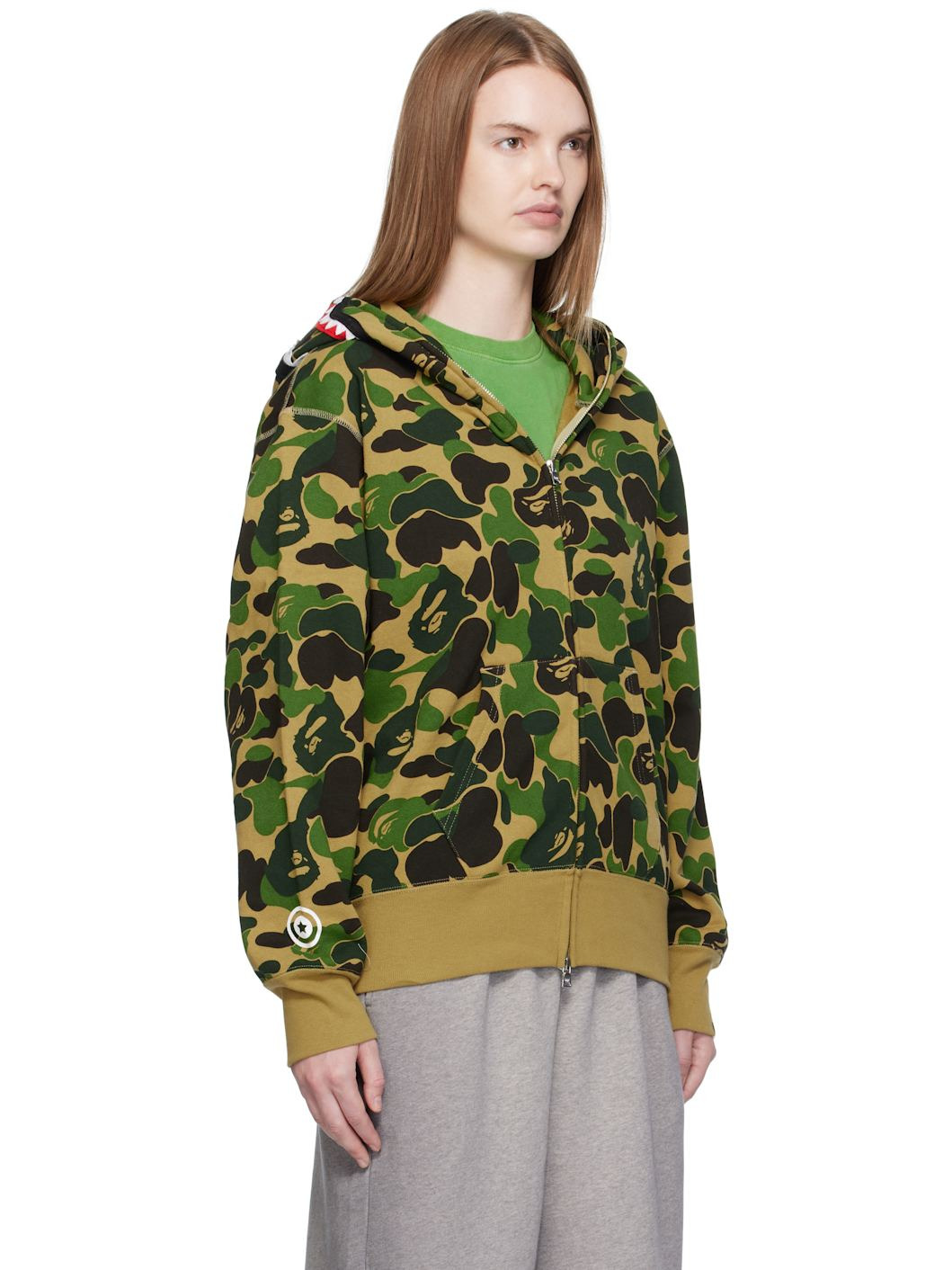 Khaki ABC Camo Shark Full Zip Hoodie - 2