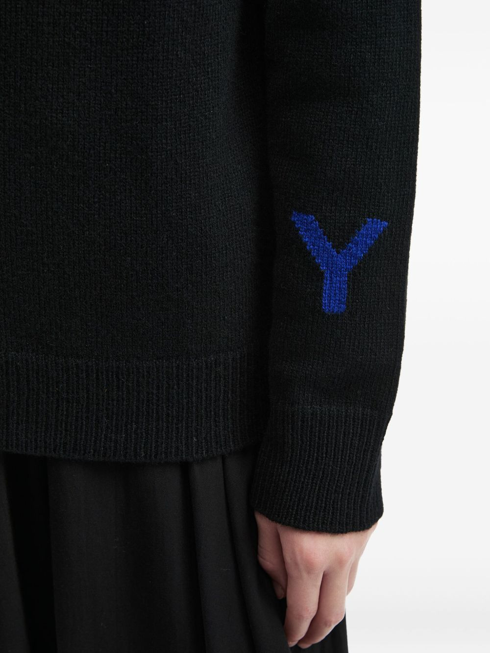 asymmetric-hem crew-neck cardigan - 5