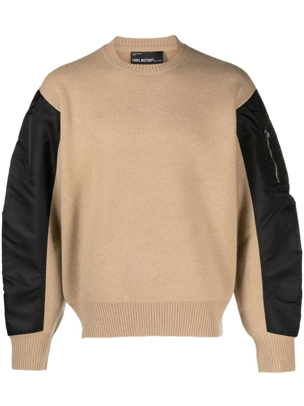 padded-panels wool jumper