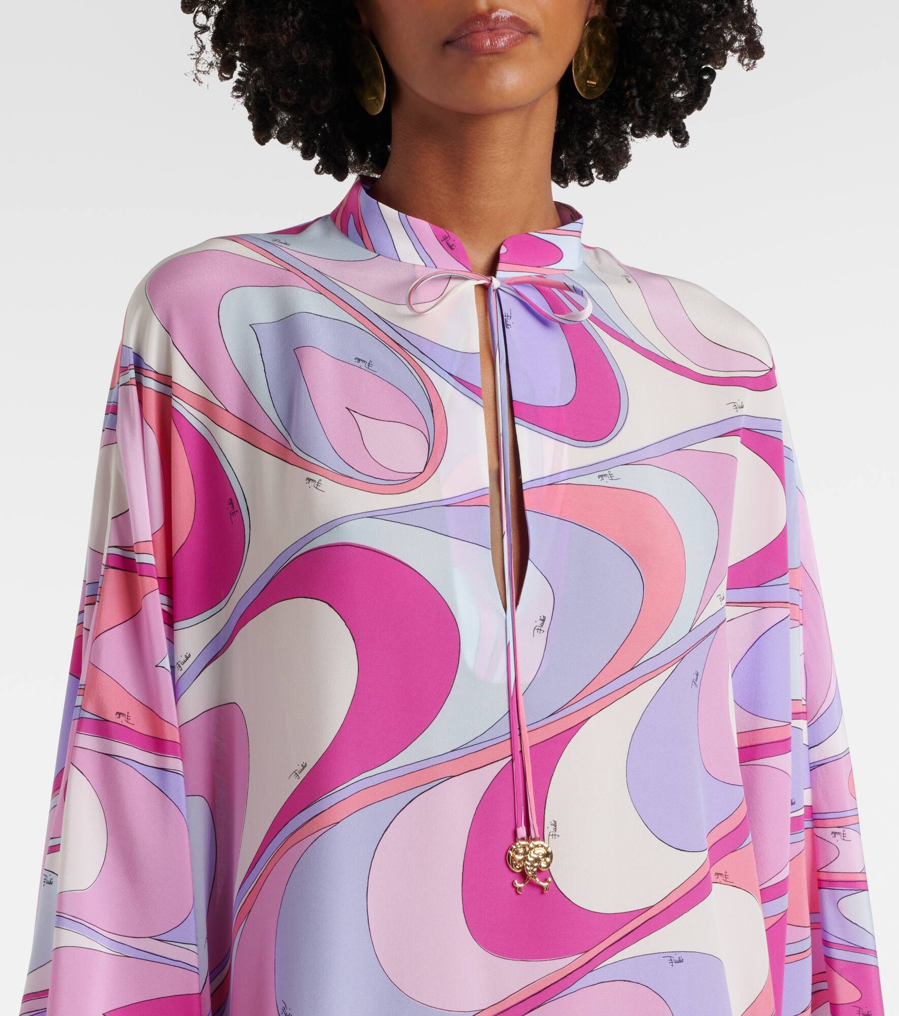 Printed silk crêpe de chine kaftan - 4