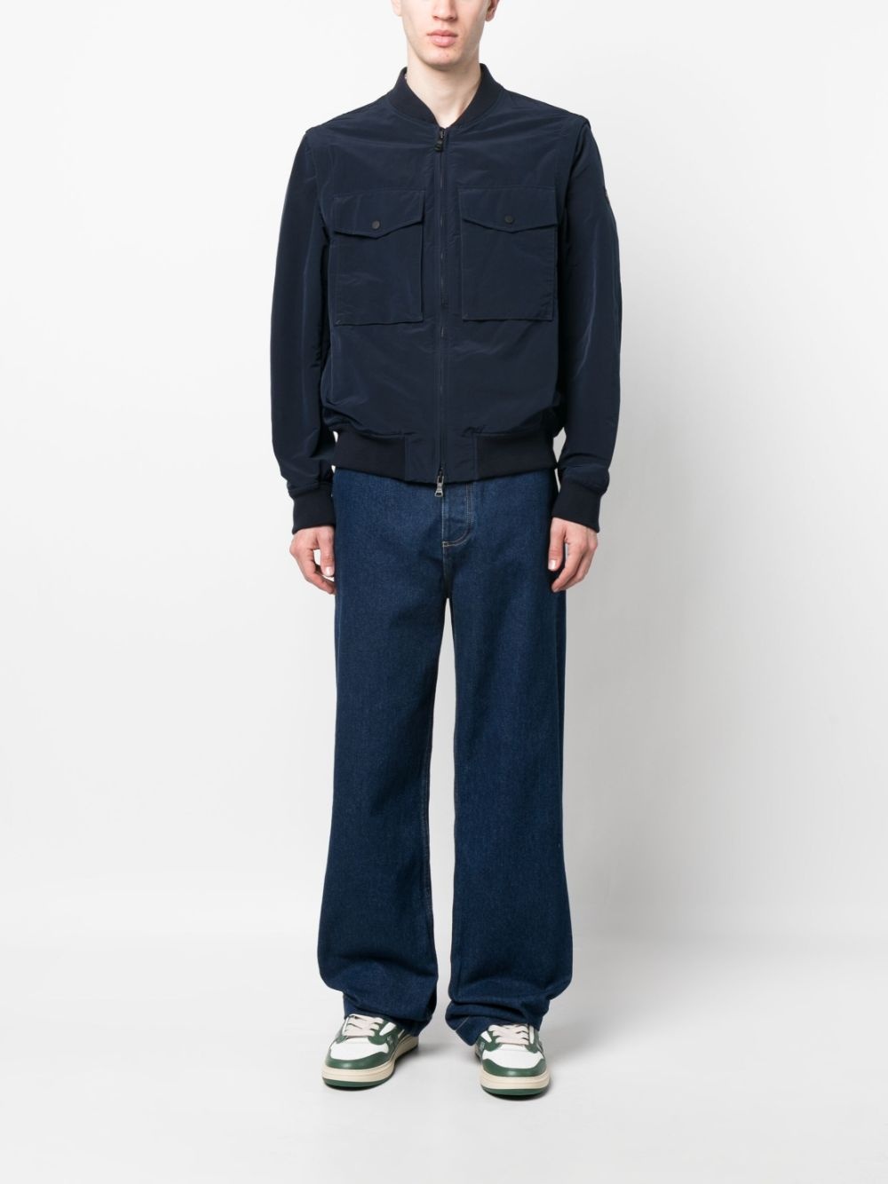 flap-pocket zip-fastening bomber jacket - 2