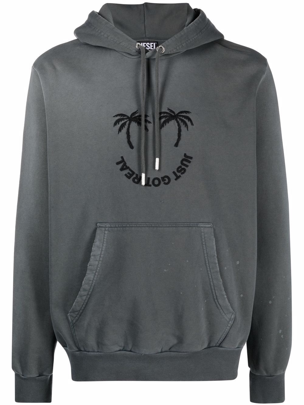 palm-embroidered hoodie - 1