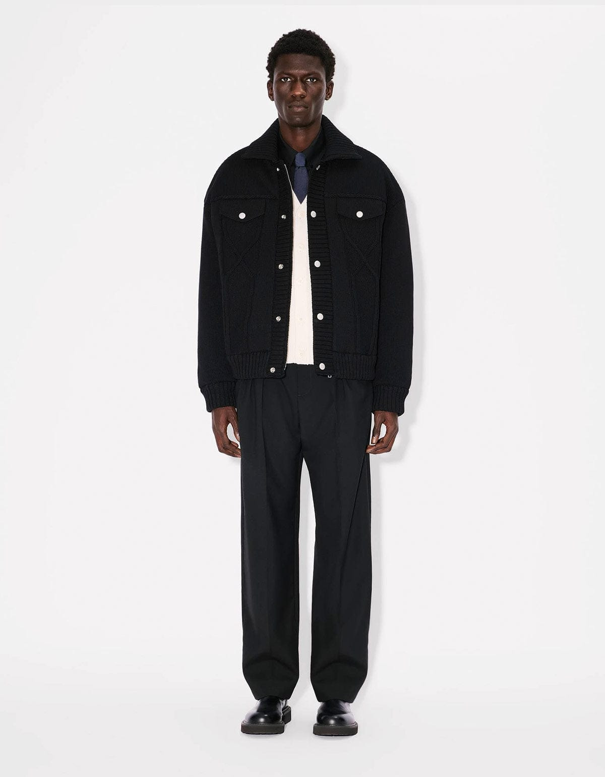 Kenzo Black Knitted Puffer Jacket - 8