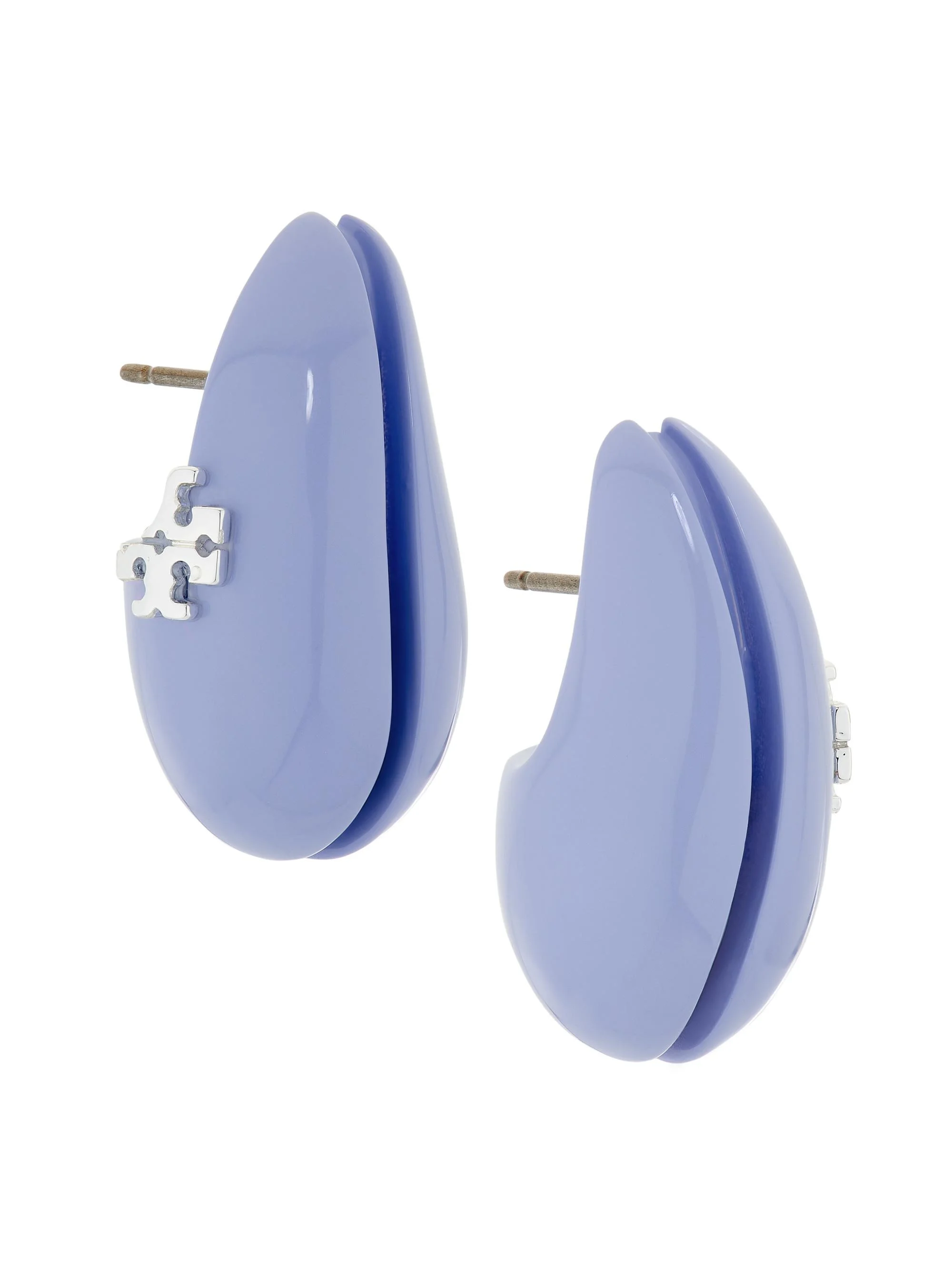 Women's Wave Silvertone & Resin Small Drop Earrings - Light Blue - 1