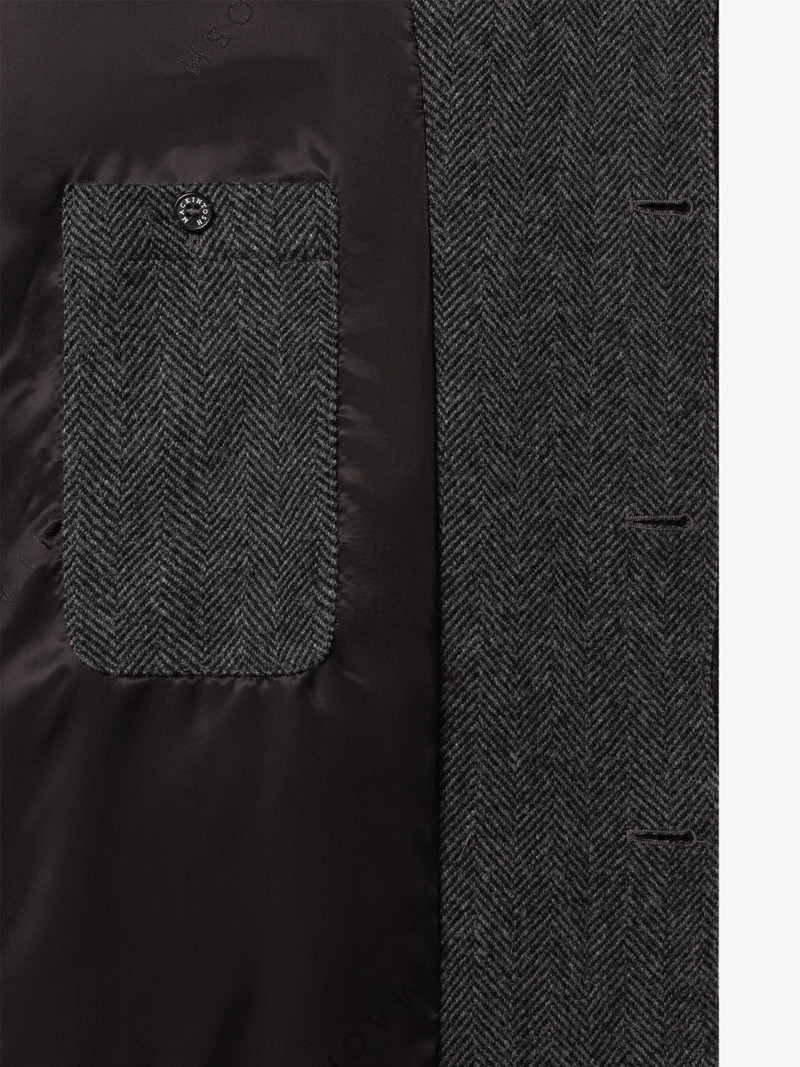 SOHO GREY HERRINGBONE WOOL OVERCOAT 6