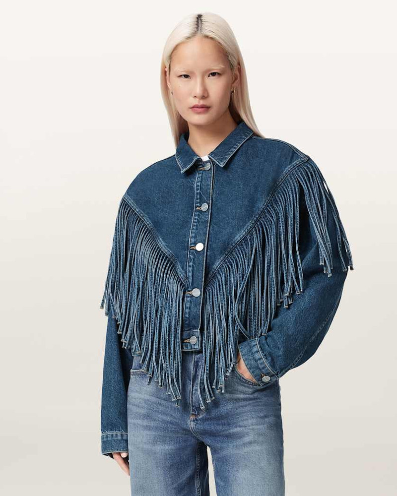 ALLSAINTS MARLENE WESTEN TASSEL DENIM JACKET outlook