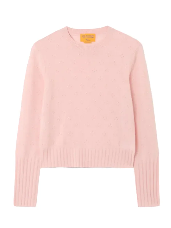 Compass Shrunken Crew in Powder Pink - 1