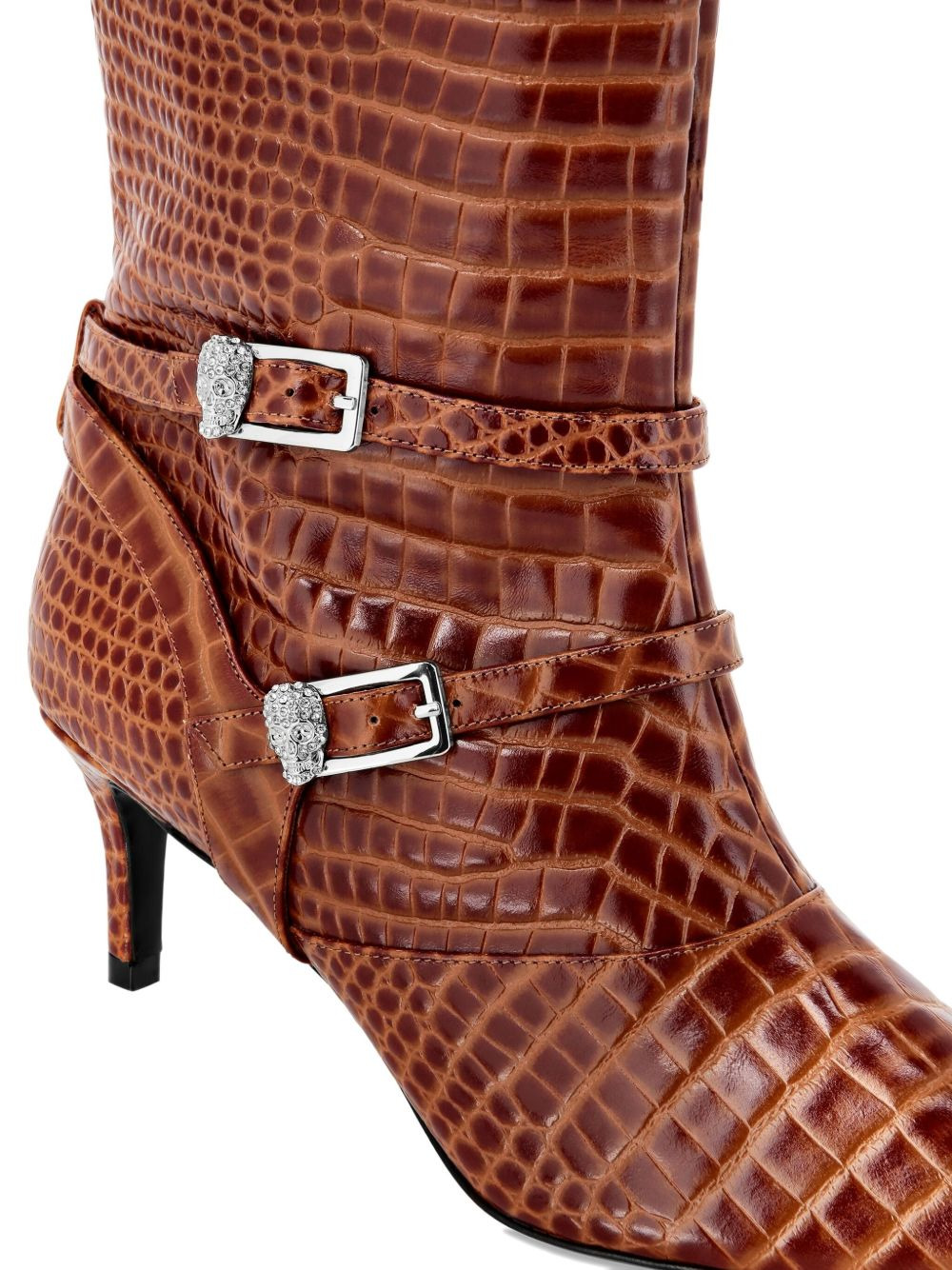 55mm crocodile-embossed boots - 3
