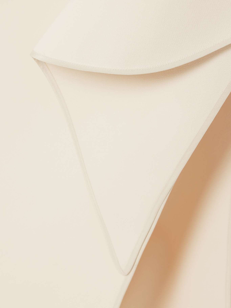 Provenance one-shoulder ruffled draped crepe gown 4