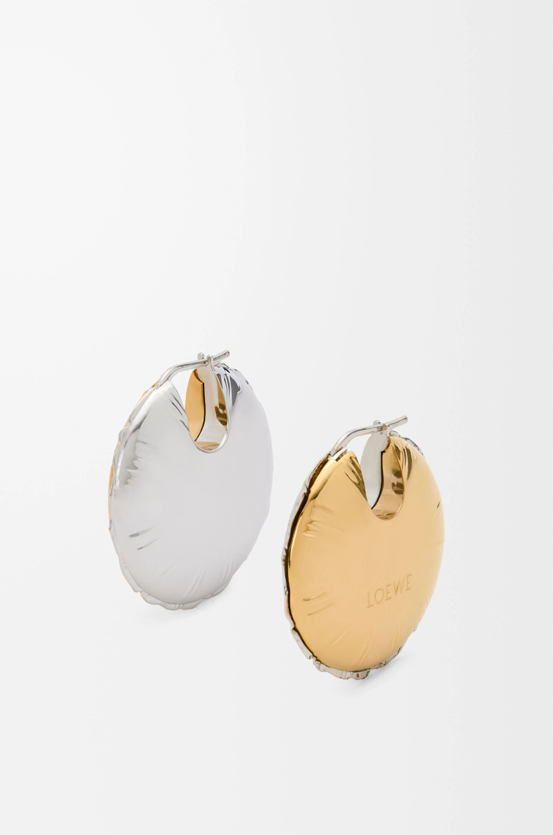 Blown inflated balloon earrings in brass - 1
