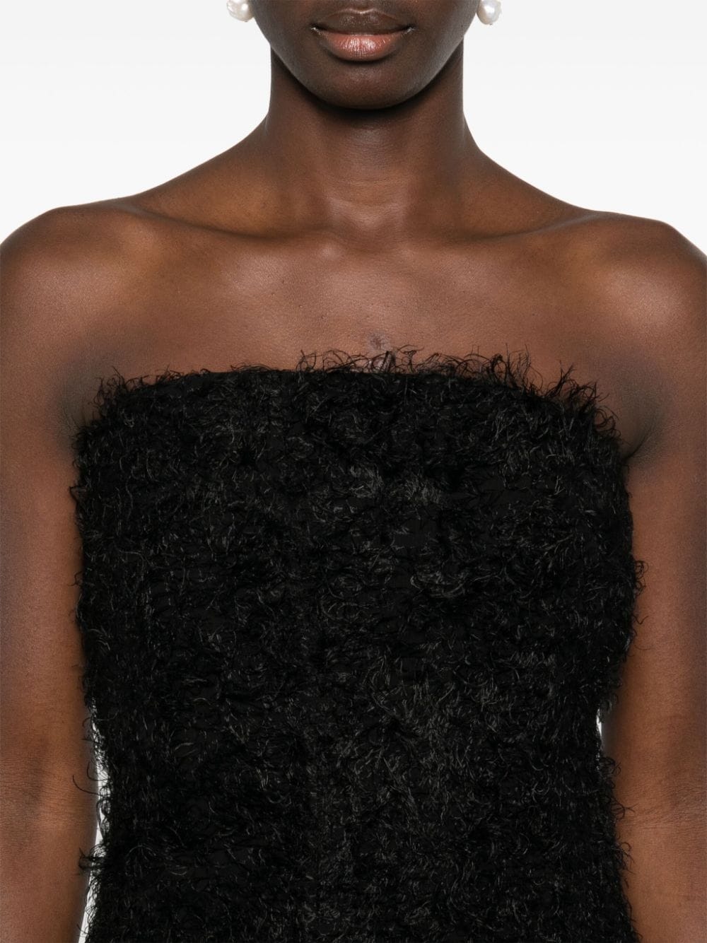 strapless fil-coupé dress - 5