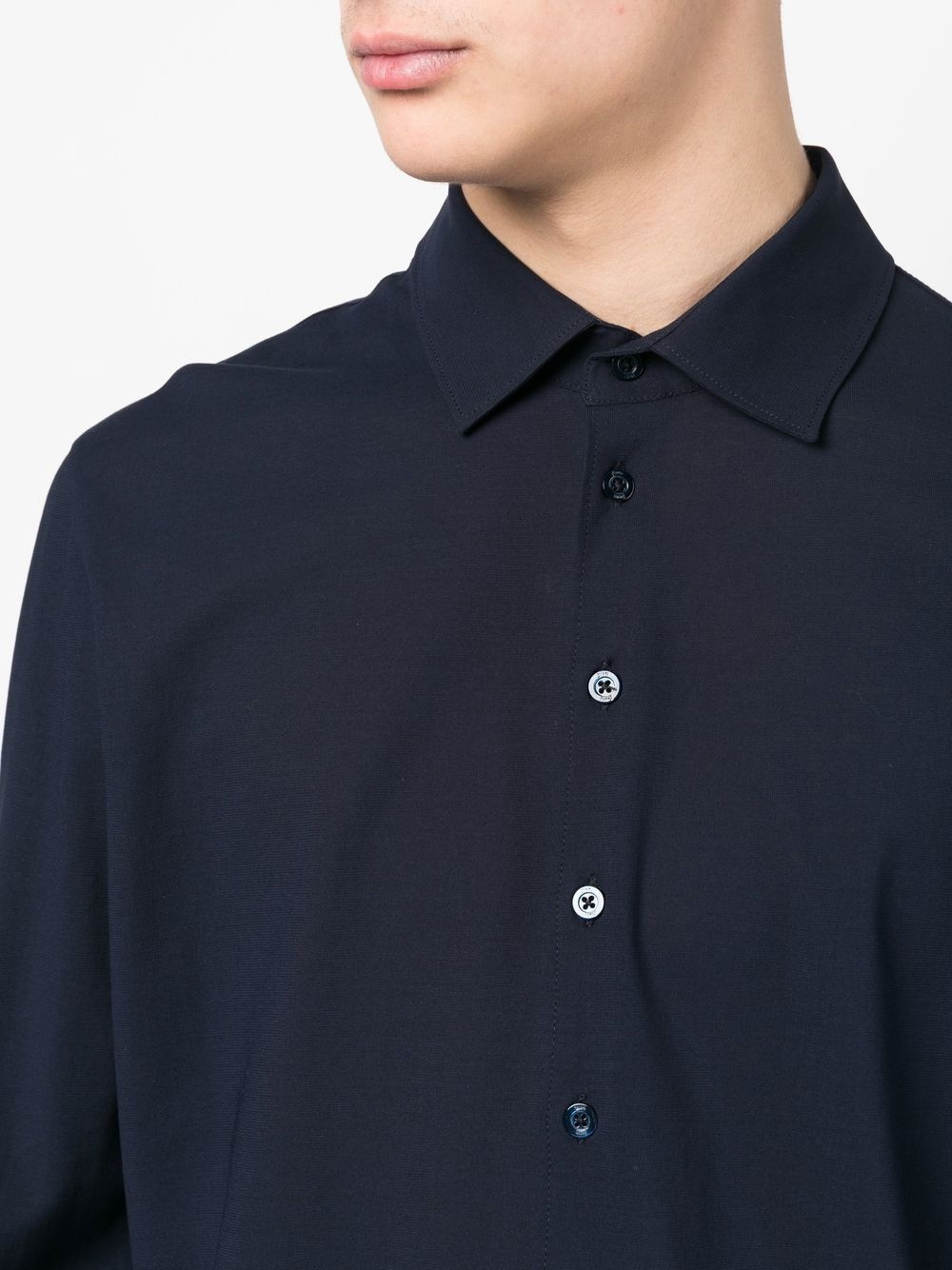 spread-collar cotton shirt - 5