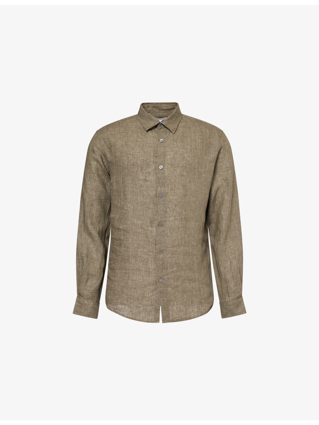 Relaxed-Fit Long-Sleeve Linen Shirt - 1