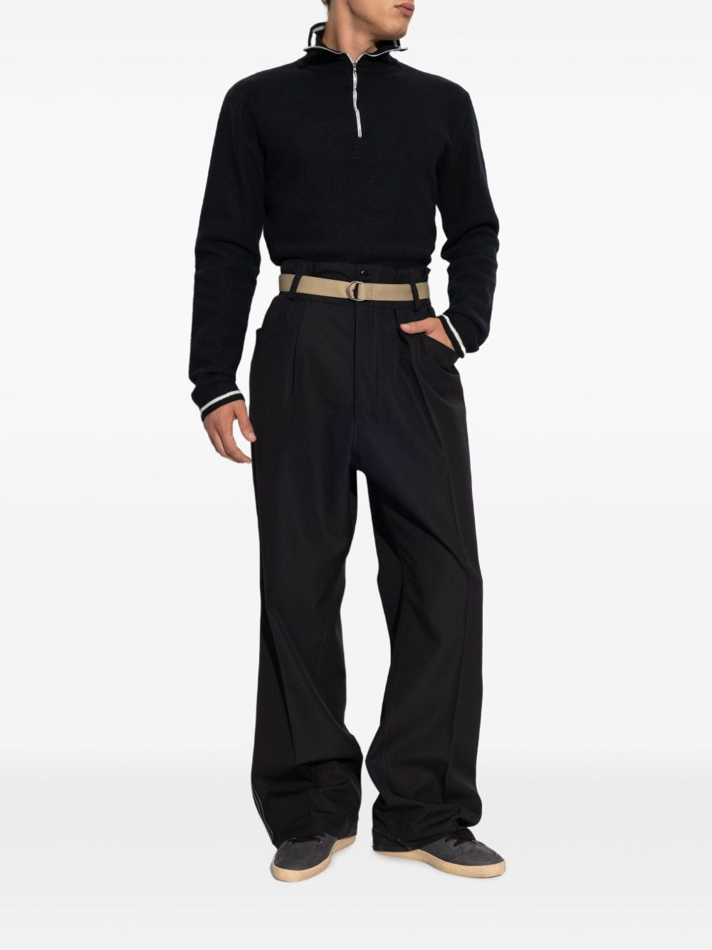 high-neck front-zip sweater - 2