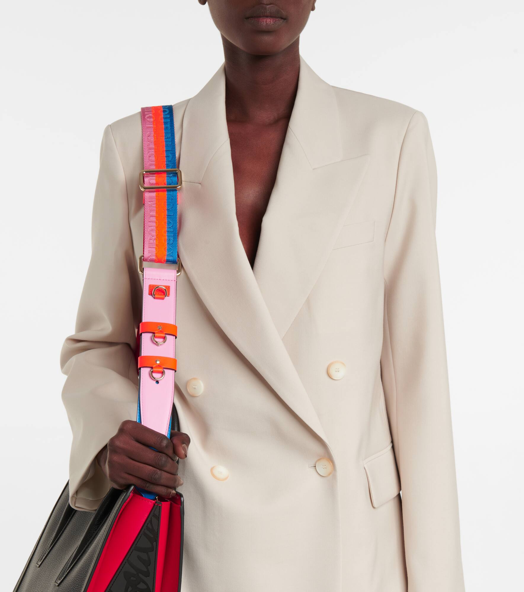 Leather-trimmed shoulder strap - 2
