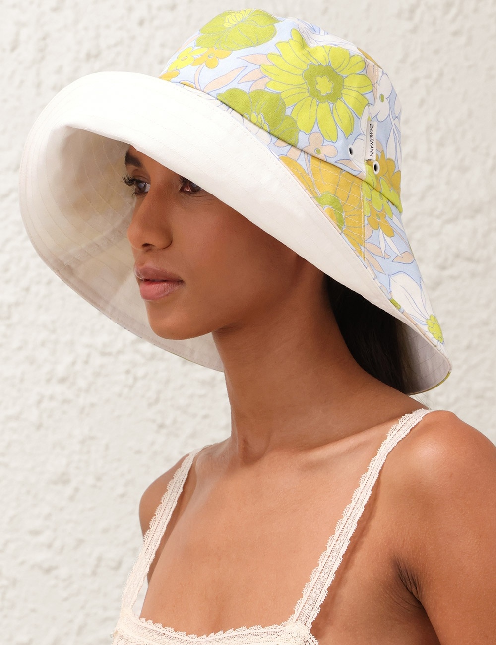 PRINTED LONG BRIM BUCKET HAT - 2