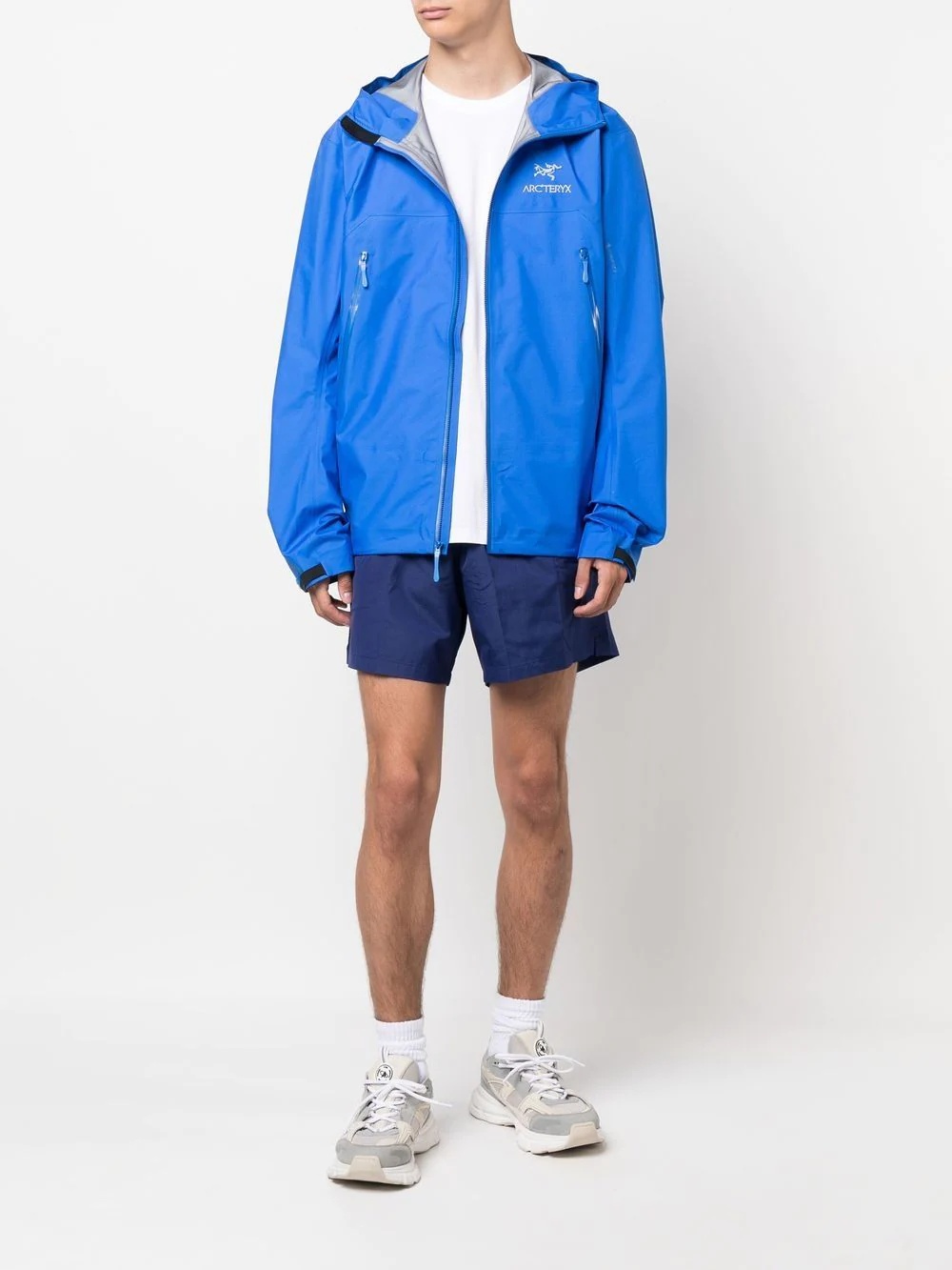 logo-print zip-up hooded jacket - 2