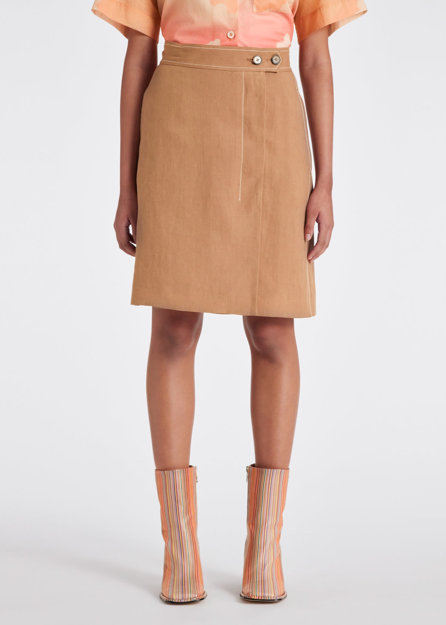 Linen Wrap Skirt - 3