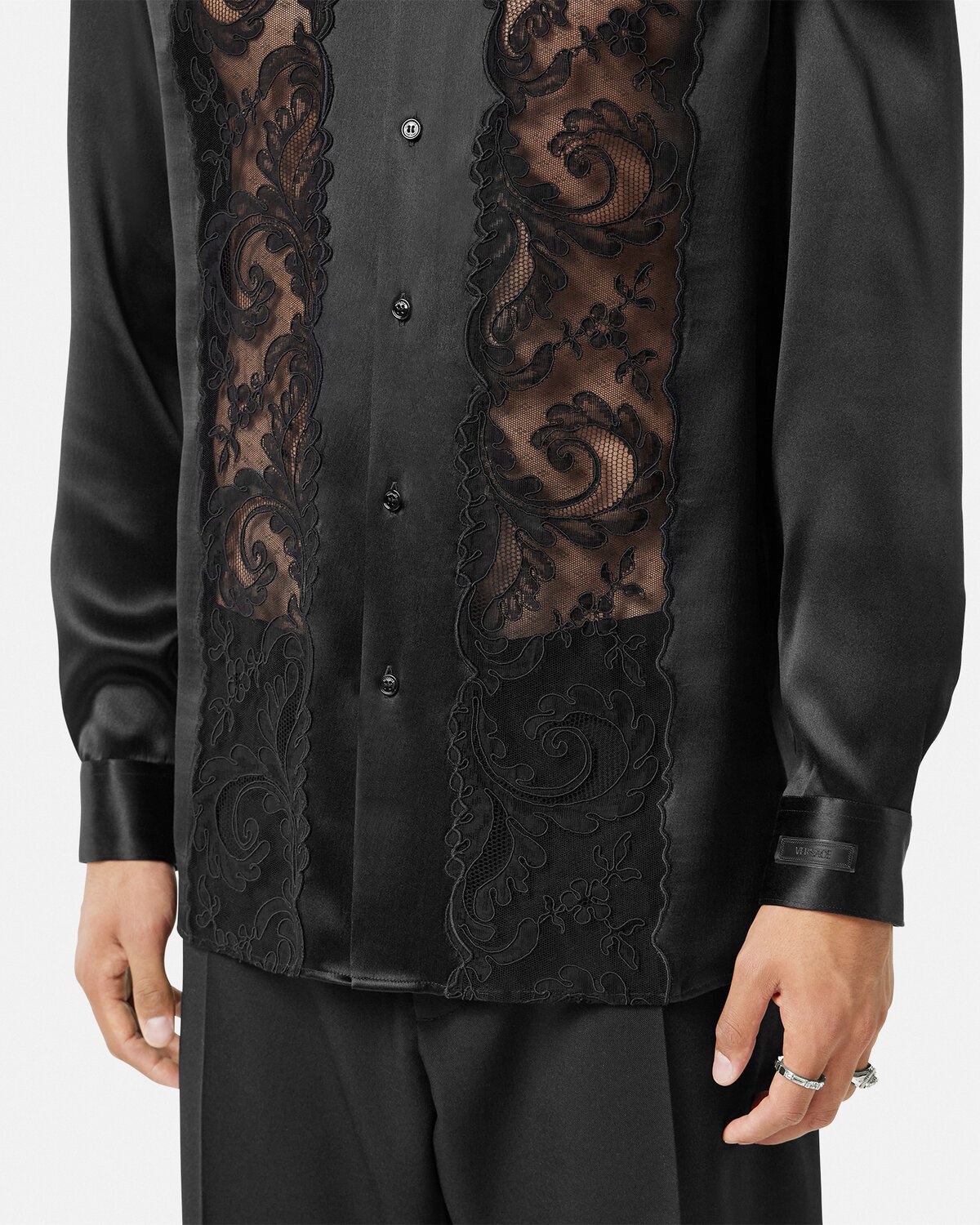Barocco Lace Silk Shirt - 3