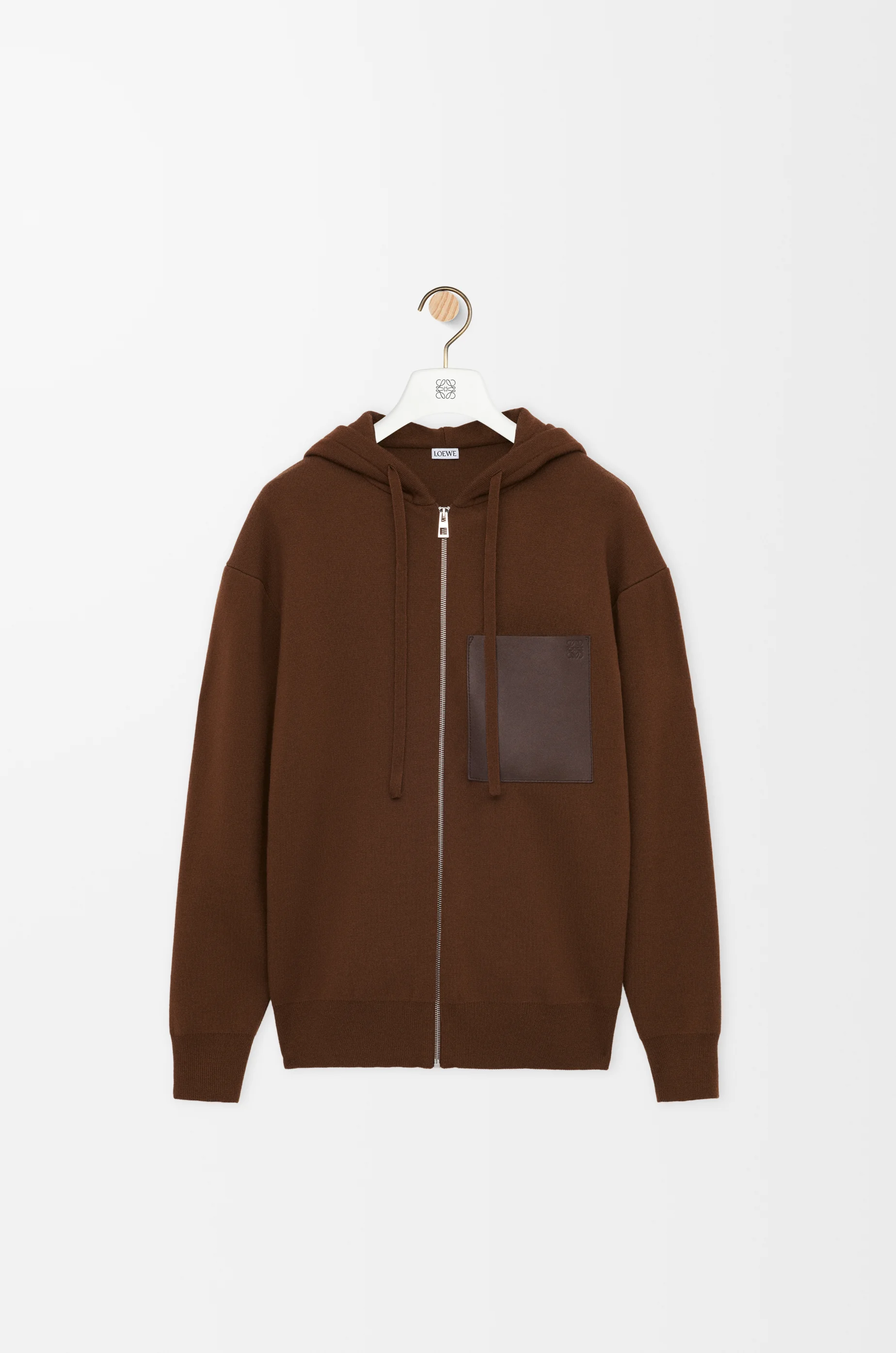 Zip-up hoodie in wool - 1