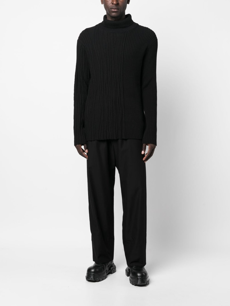 Yohji Yamamoto long-sleeve ribbed jumper outlook