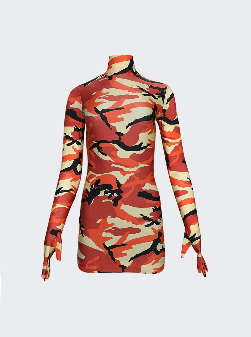 Dress With Gloves Orange Camouflage - 1