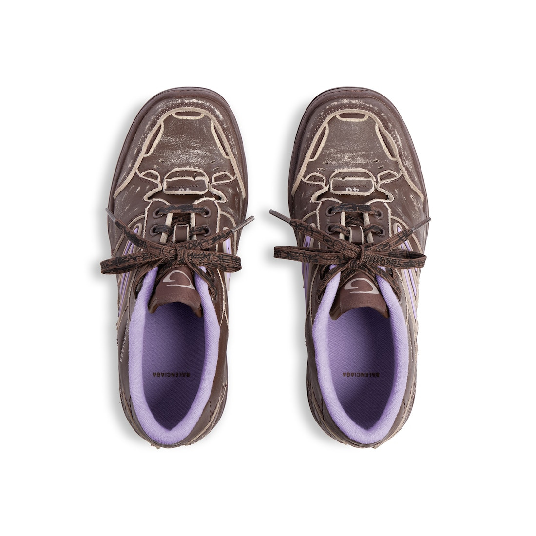Women's Hamptons Medium Worn-out Sneaker in Brown/lilac - 6