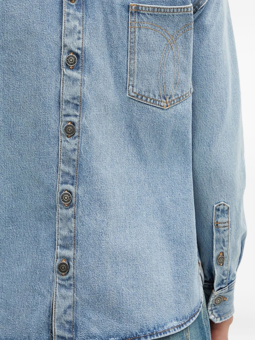 open-back denim shirt - 5