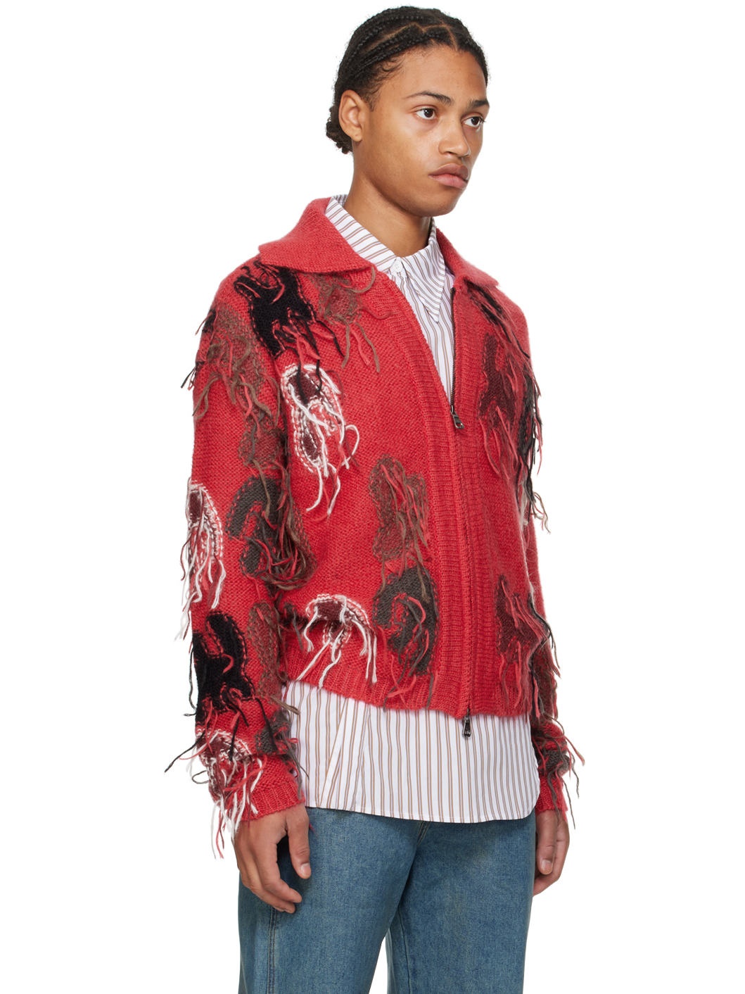 Red Intarsia Rainbow Sweater - 2