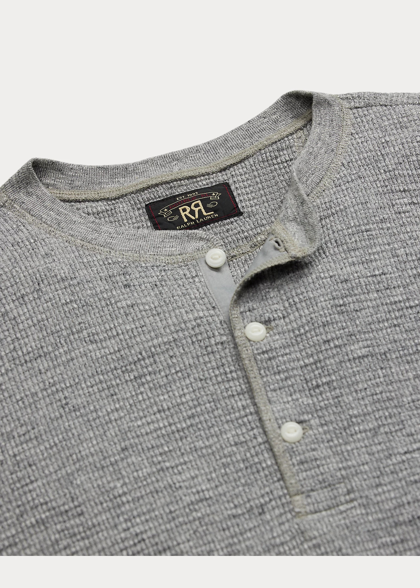 Garment-Dyed Waffle-Knit Henley Shirt - 3