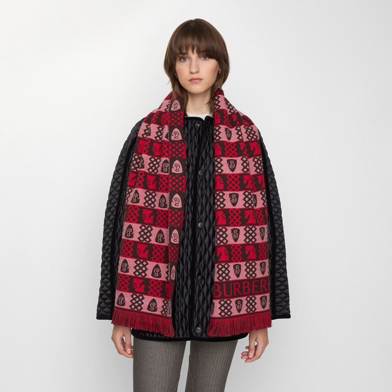 Burberry Chess Fair Isle Wool Scarf outlook