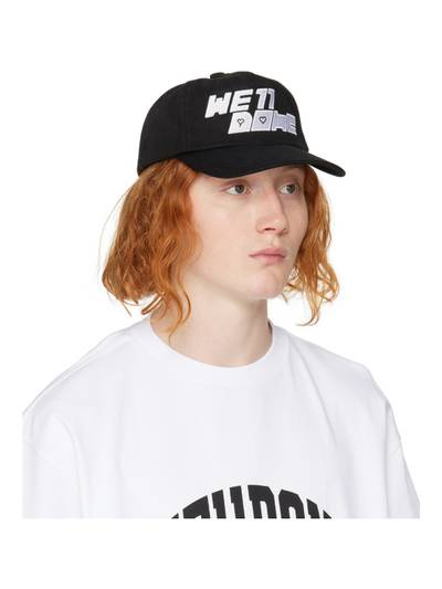 We11done Black Square Logo Washed Cap outlook