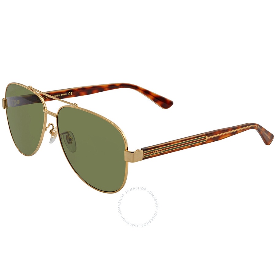 Gucci Green Pilot Men's Sunglasses GG0528S 009 63 - 2