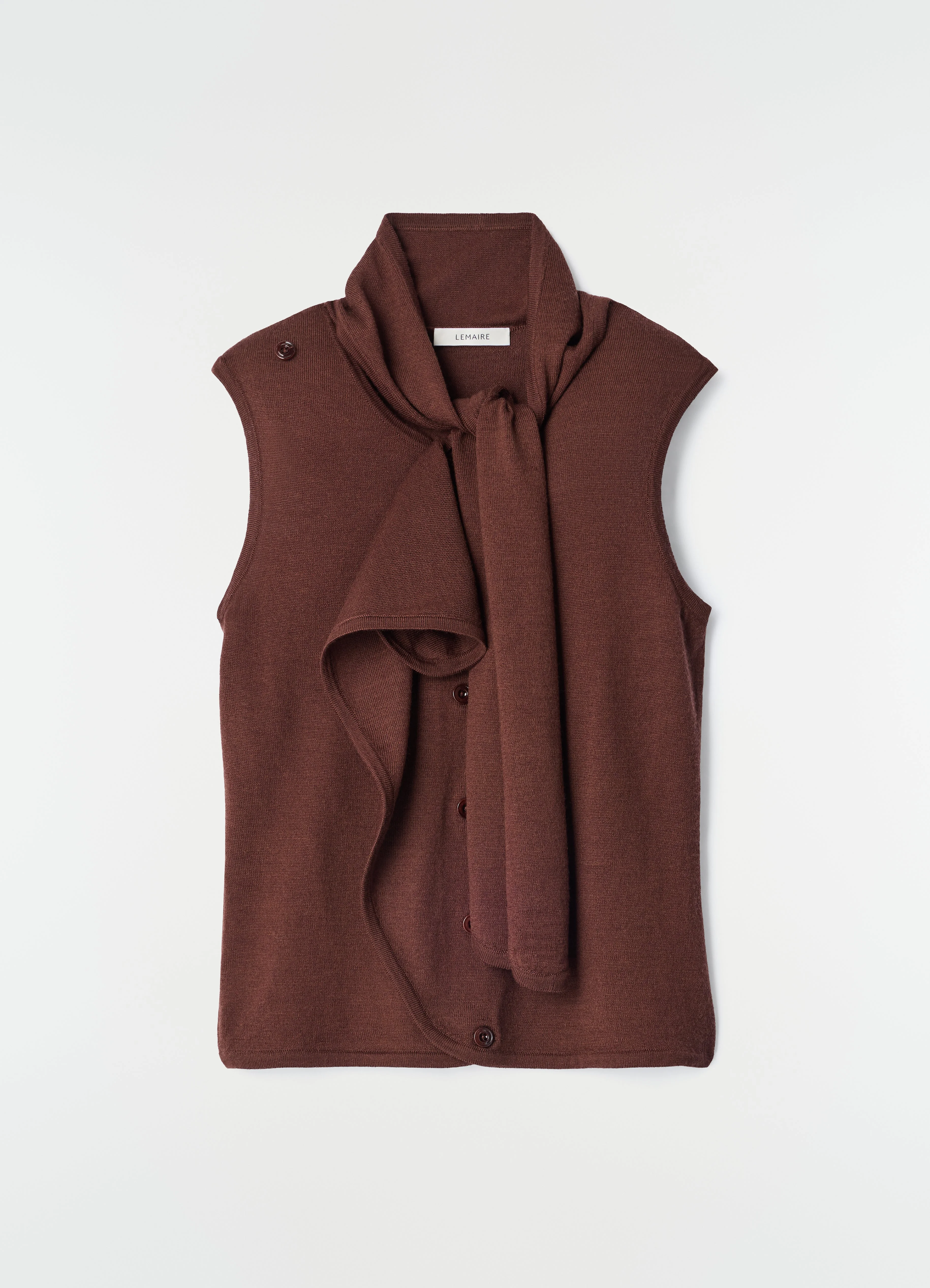 ASYMMETRICAL CARDIGAN IN MERINO WOOL BLEND - 1